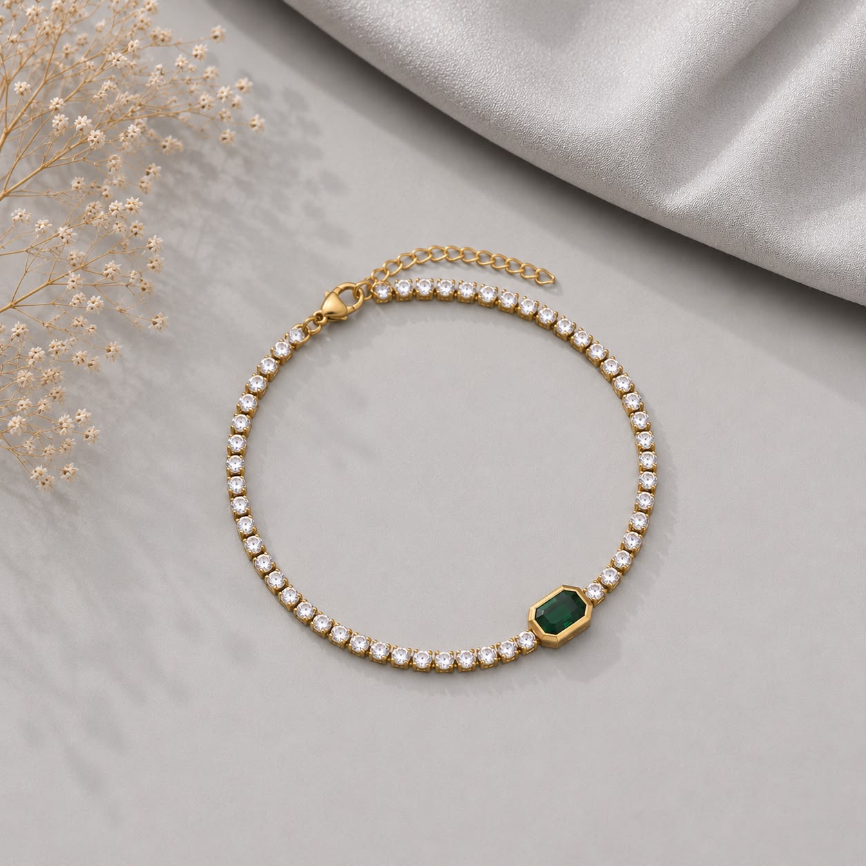White Pearl with Stone Bracelet