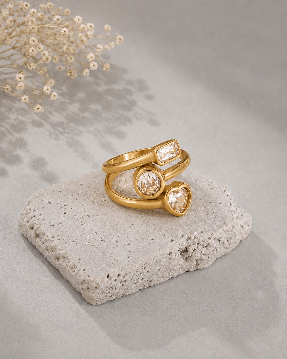 Triple Charm Elegent adjustable  Ring